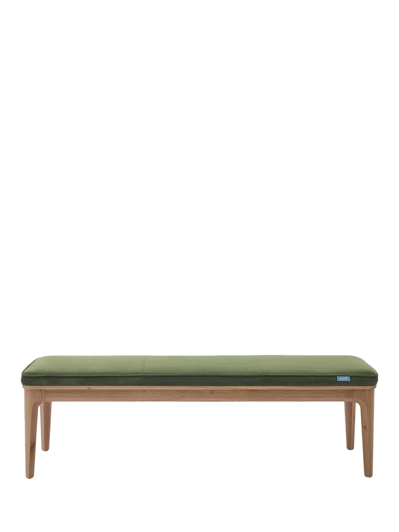 Swyft Model 01 dining bench in Oak/Velvet Vine (British brand)