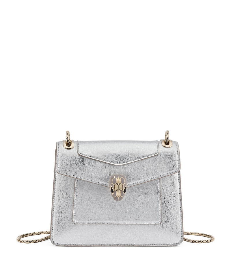 Bvlgari Serpenti Forever shoulder bag silver calf leather (British brand)