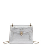Bvlgari Serpenti Forever shoulder bag silver calf leather (British brand)