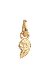 John Lewis ENAMEL Copenhagen Split Twin Right Heart Charm Yellow Gold- Buy online at McGrocer