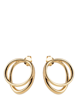 John Lewis ENAMEL Copenhagen Double Circle Stud Earrings Yellow Gold- Buy online at McGrocer