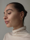 ENAMEL Copenhagen double circle stud earrings, yellow gold plated - British product