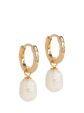ENAMEL Copenhagen yellow gold hoop earrings with enamel drop (British brand)