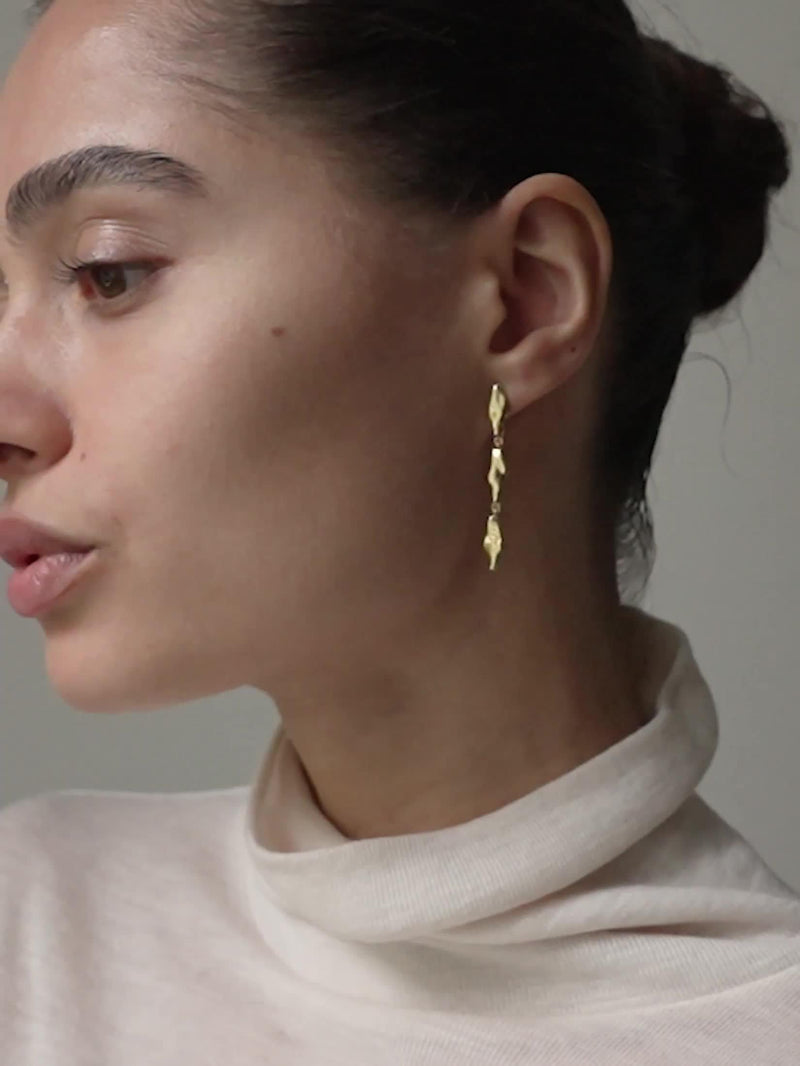 ENAMEL India Medium Earrings yellow gold - British product