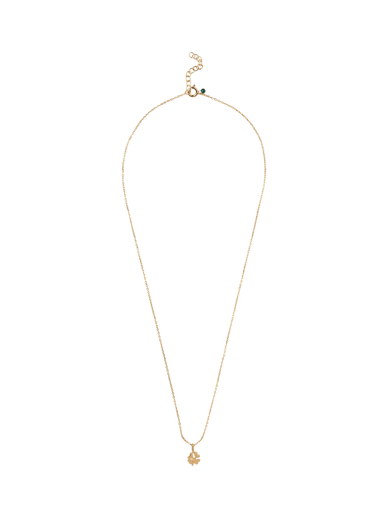 ENAMEL Copenhagen clover pendant necklace yellow gold 45cm, imported from the UK