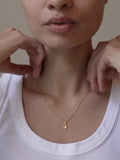 ENAMEL Copenhagen clover pendant necklace yellow gold 45cm, imported from the UK