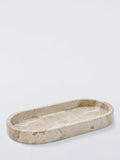 John Lewis Oval Marble Bathroom Accessories Tray, Natural