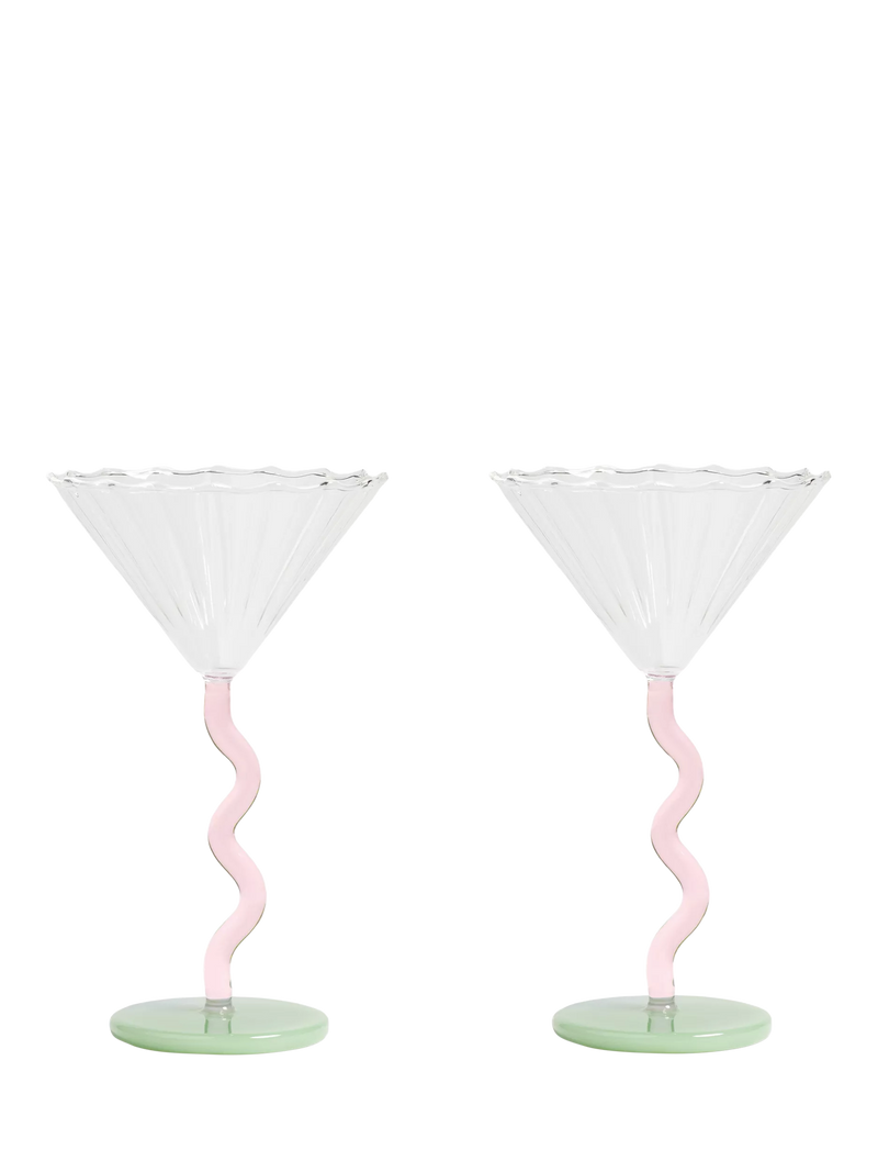 &k Amsterdam curved coupe glasses set of 2 - British product