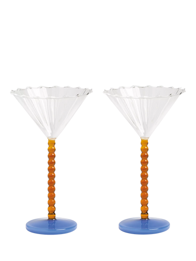 John Lewis &k Amsterdam Perle Coupe Glasses, Set of 2, Amber- Buy online at McGrocer
