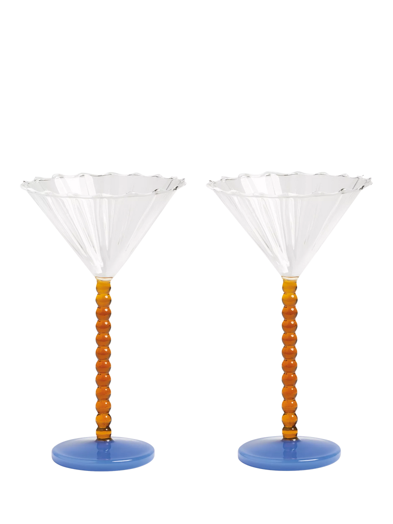 &k Amsterdam coupe glasses amber set of 2, UK version