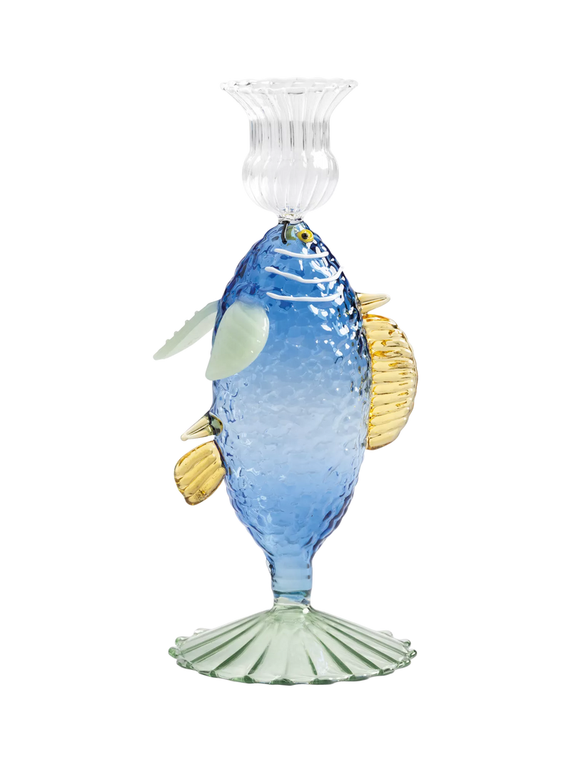 &k Amsterdam fish candle holder blue and green, UK version