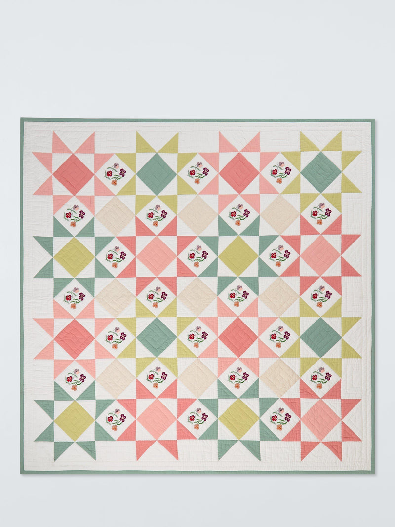 John Lewis pansy quilted bedspread in multi - British product
