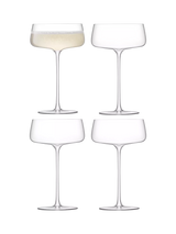 John Lewis LSA International Metropolitan Glass Champagne Saucers, Set of 4, 300ml, Clear- Buy online at McGrocer