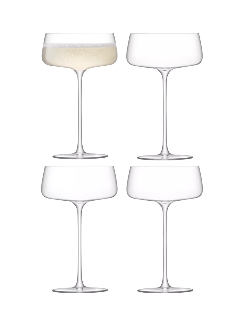 LSA International Metropolitan champagne saucers set of 4 300ml - British product