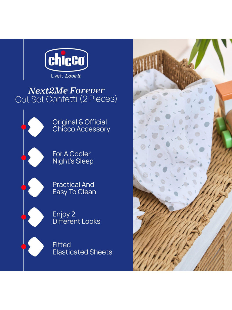 Chicco cot sheets confetti print 60x120cm - British product