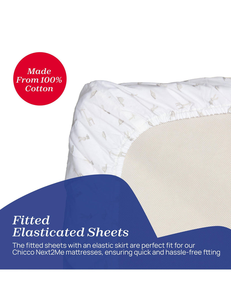 Chicco Next2Me fitted sheets pack of 2 cloud, imported from the UK