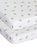 Chicco Next2Me Twins crib bamboo fitted sheets pack of 2 Greenery, UK version