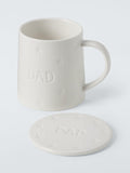 John Lewis fine china mug and coaster set Dad 450ml, UK version