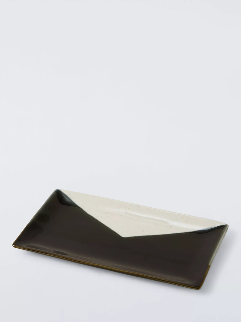 John Lewis stoneware platter green 23cm, imported from the UK