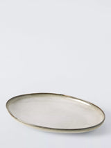 John Lewis John Lewis Iver Reactive Glaze Oval Stoneware Platter 33cm Moonlight- Buy online at McGrocer