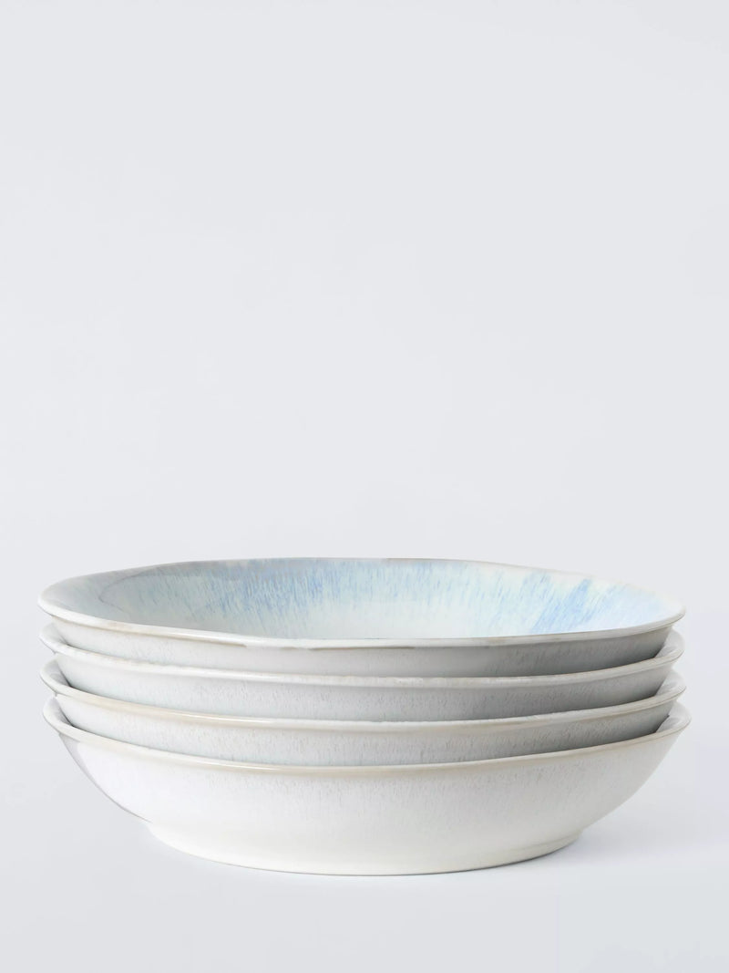 John Lewis Cove stoneware pasta bowls set of 4 blue 23cm, UK version