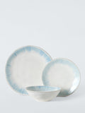 John Lewis blue stoneware dinnerware set 12 piece, imported from the UK