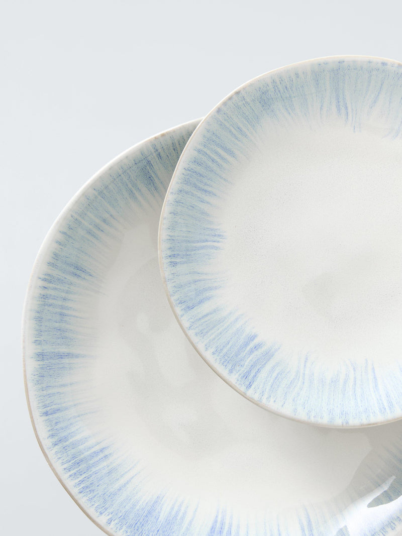 John Lewis blue stoneware dinnerware set 12 piece, imported from the UK