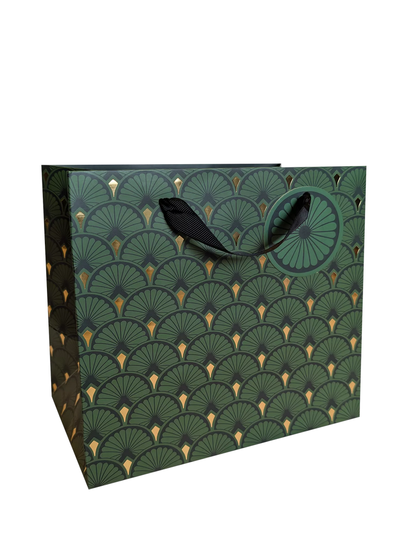 Eleanor Stuart scallop gift bag dark green (British brand)