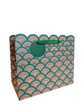 Eleanor Stuart art deco scalloped gift bag dark green (British brand)