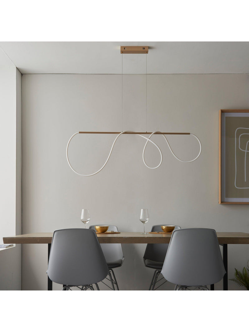 Bay Lighting Atola gold pendant ceiling light with adjustable drop, imported from the UK