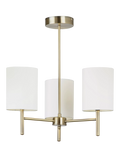 Bay Lighting ceiling light 3-arm semi flush brass, imported from the UK