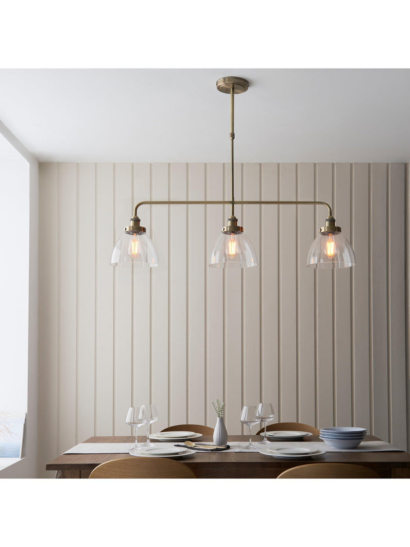 Bay Lighting three-arm linear ceiling light, UK version