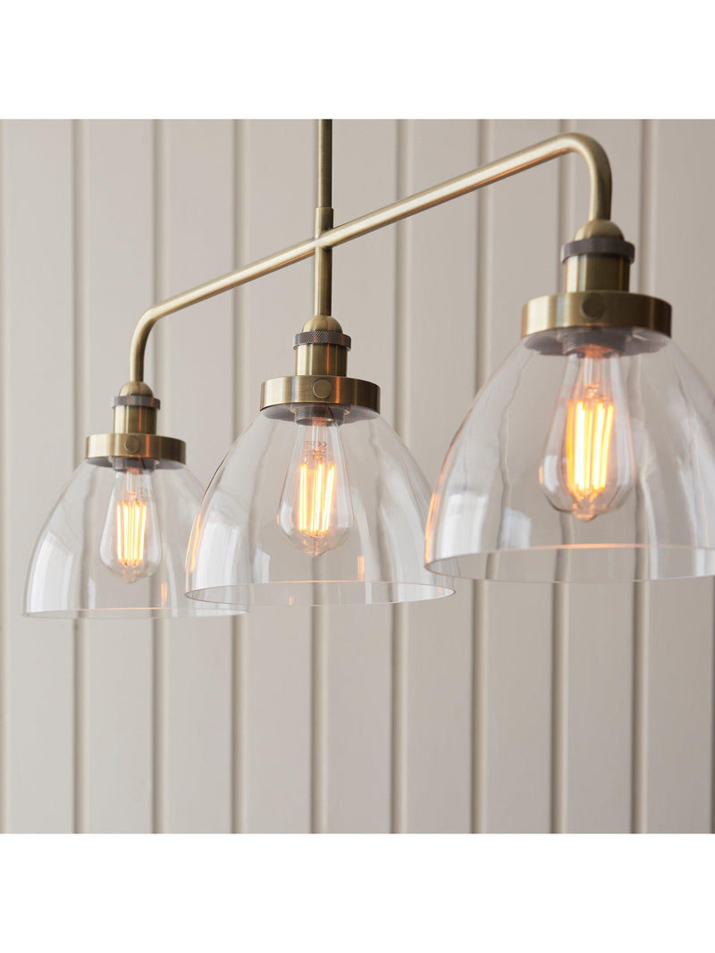 Bay Lighting three-arm linear ceiling light, UK version