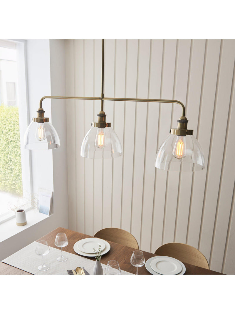 Bay Lighting three-arm linear ceiling light, UK version