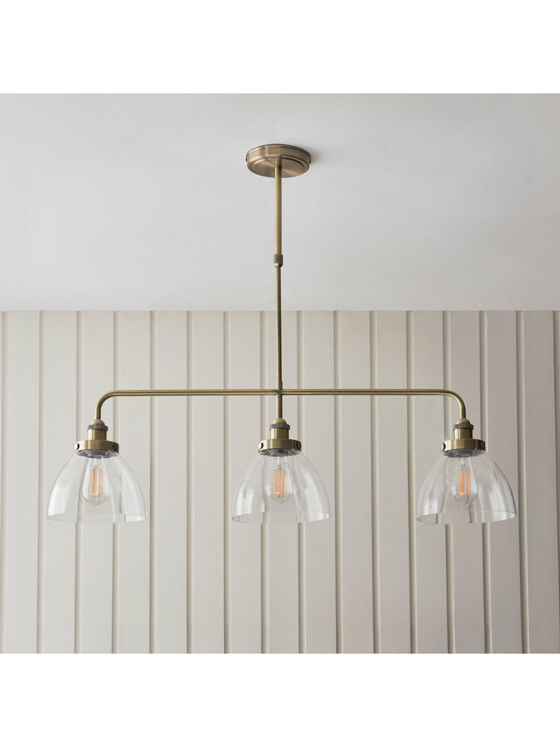 Bay Lighting three-arm linear ceiling light, UK version