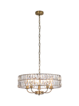 John Lewis Bay Lighting Clarie 5 Bulb Cut Glass Pendant Ceiling Light, Metallic Brass- Buy online at McGrocer