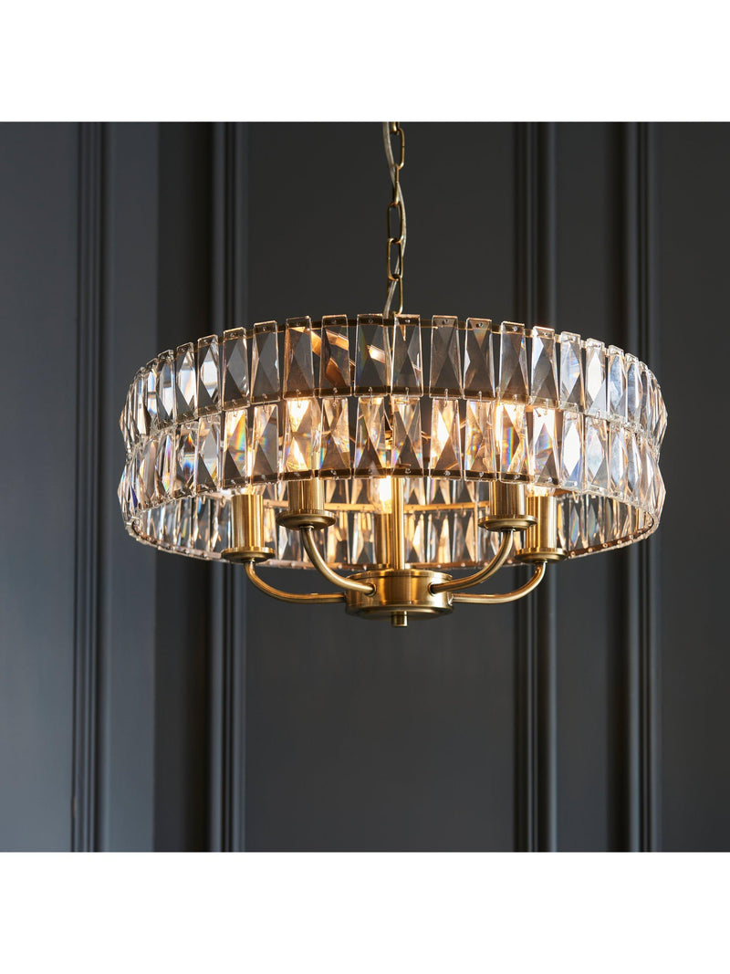 Bay Lighting Clarie pendant light cut glass 5 bulb (British brand)