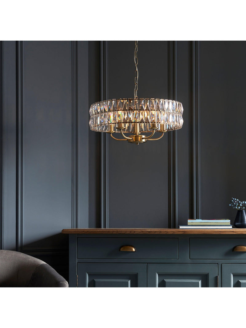 Bay Lighting Clarie pendant light cut glass 5 bulb (British brand)