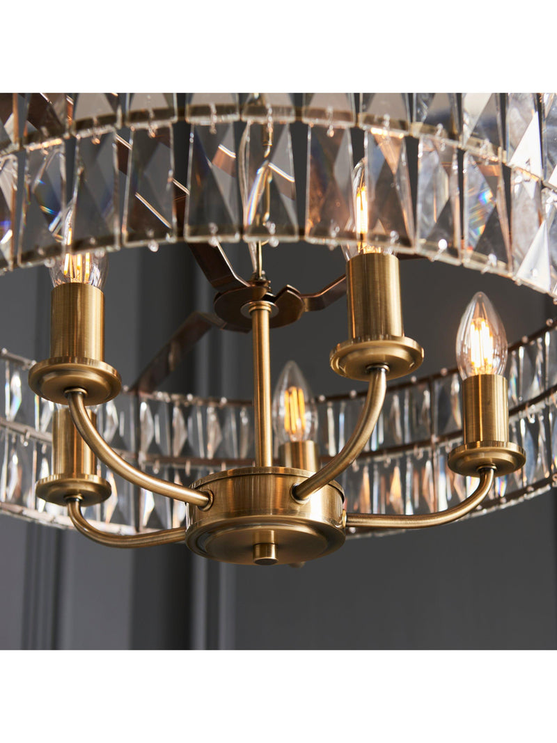 Bay Lighting Clarie pendant light cut glass 5 bulb (British brand)
