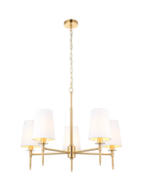 John Lewis Bay Lighting Louis 5 Arm Ceiling Light, Metallic Brass- Buy online at McGrocer