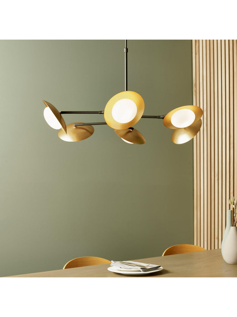 Bay Lighting Rajka bronze six-arm ceiling light (British brand)