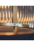 Bay Lighting Rika pendant light ribbed glass brass effect, UK version