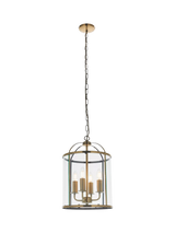 John Lewis Bay Lighting Stockwell 4 Lamp Glass Pendant Ceiling Light, Brass- Buy online at McGrocer