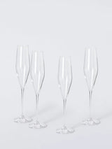 John Lewis John Lewis Swan Crystal Glass Champagne Flute Set of 4 190ml- Buy online at McGrocer