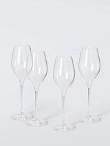 John Lewis John Lewis Swan Crystal Prosecco Glasses, Set of 4, 320ml, Clear- Buy online at McGrocer