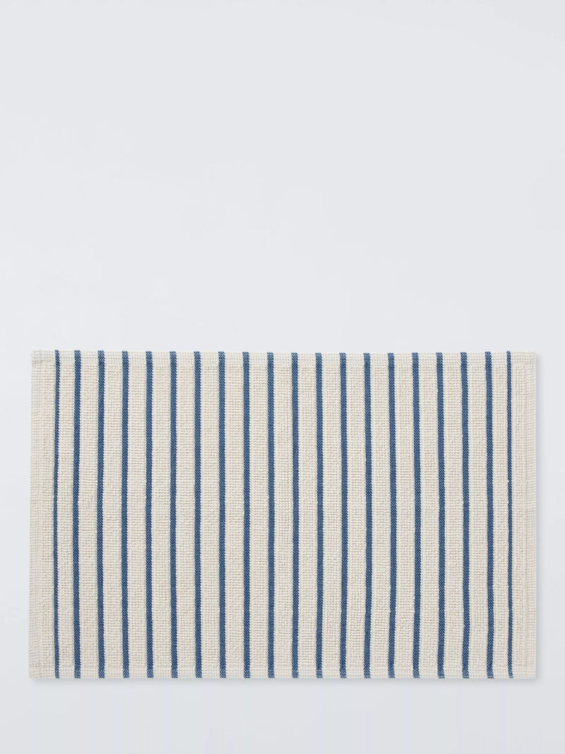 John Lewis Coastal Stripe bath mat indigo 50x80cm, UK version