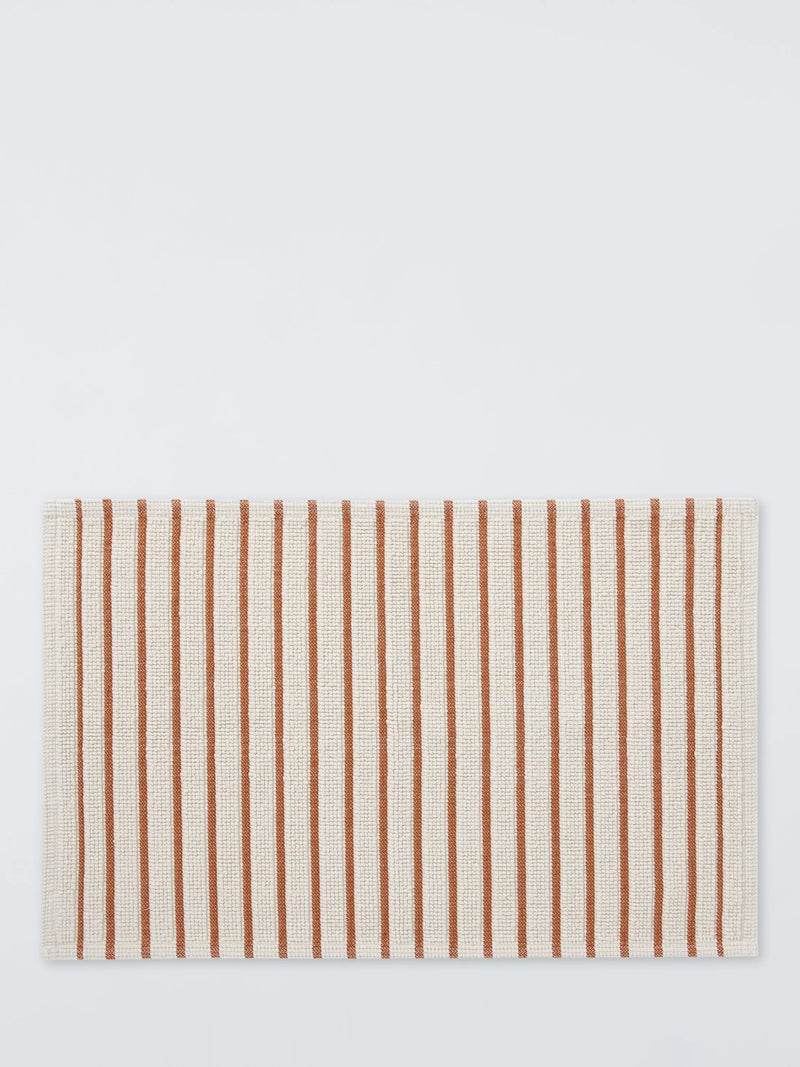 John Lewis Coastal Stripe bath mat Sienna 50x80cm - British product
