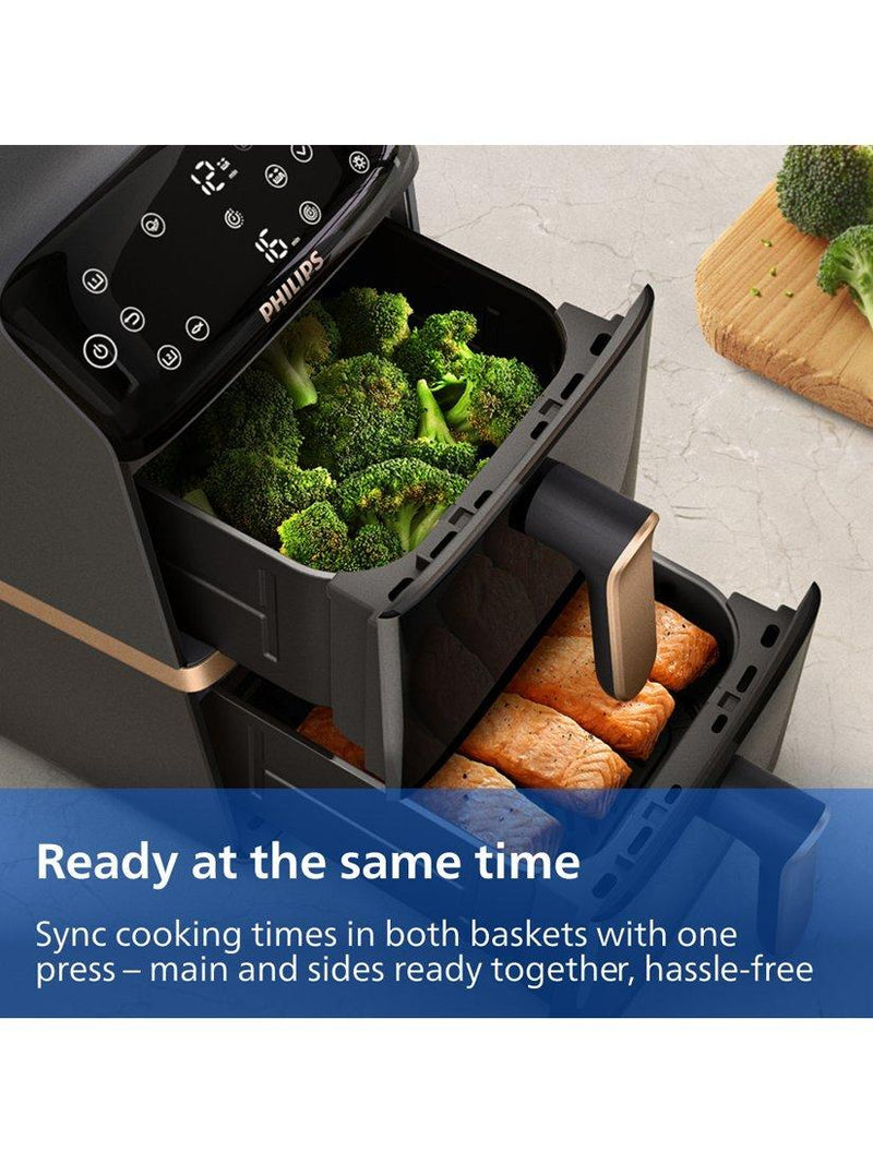 Philips stacked dual basket air fryer 10L (British brand)