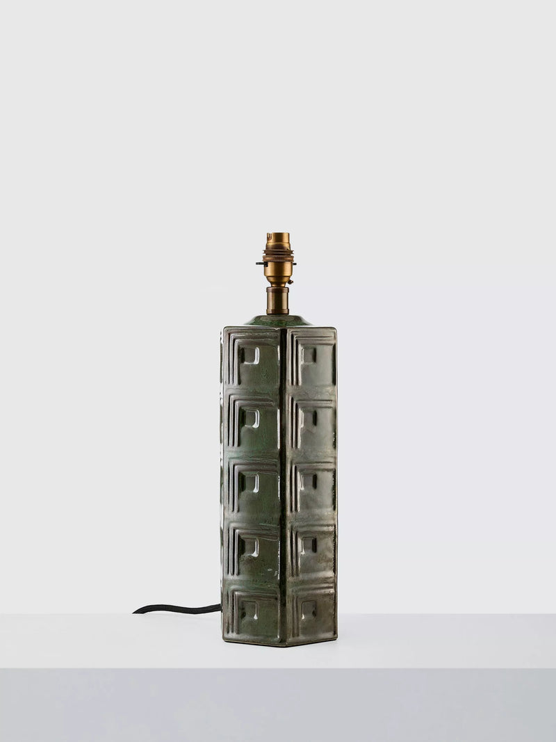 John Lewis Hex ceramic table lamp base green - British product