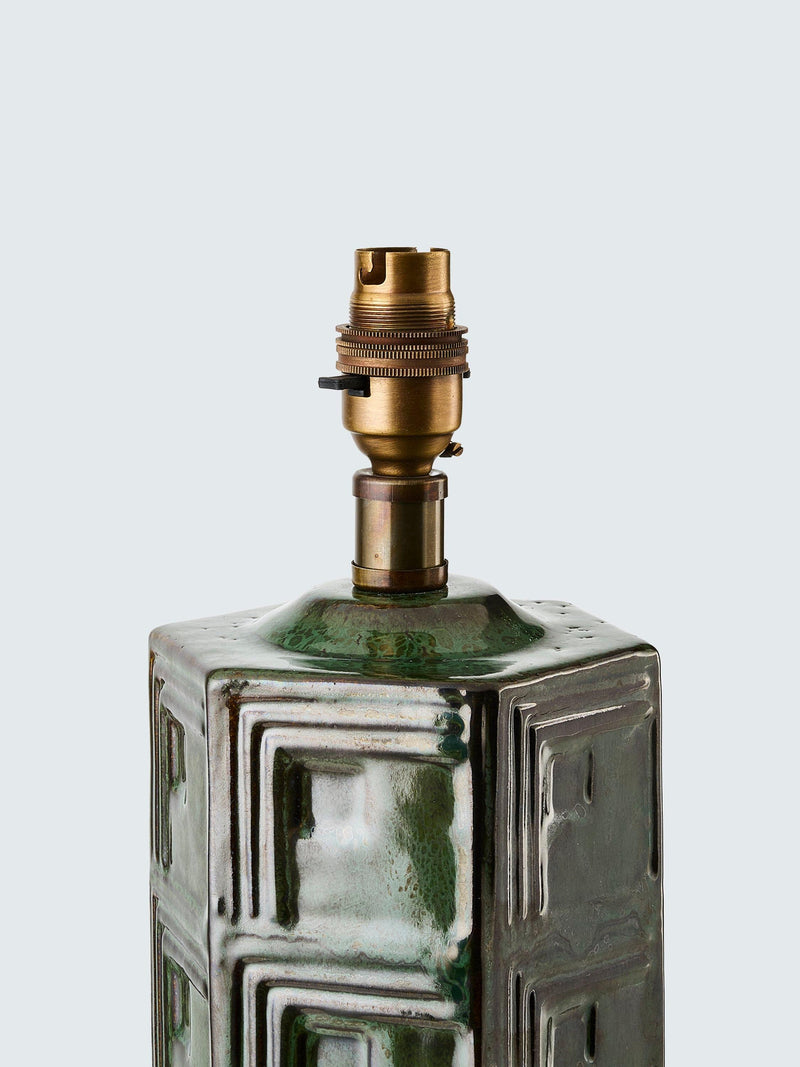 John Lewis Hex ceramic table lamp base green - British product